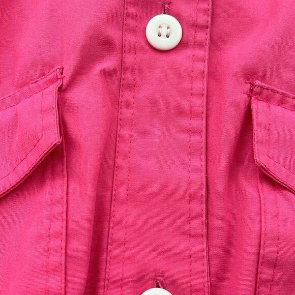 Vintage 80s Be in the Current Seen Hot Pink Lightweight Preppy Jacket Small - Picture 12 of 15